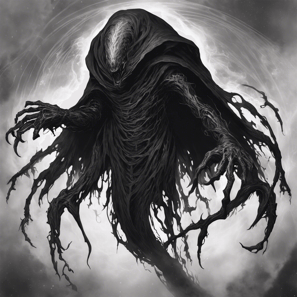 The Void Drifter is a mysterious entity that traverses through the depths of space, leaving behind a trail of darkness and chaos. Its body is constantly shifting and morphing, making it hard to pin down a specific form. Dark tendrils extend from its core, reaching out to drain the energy from any nearby sources.