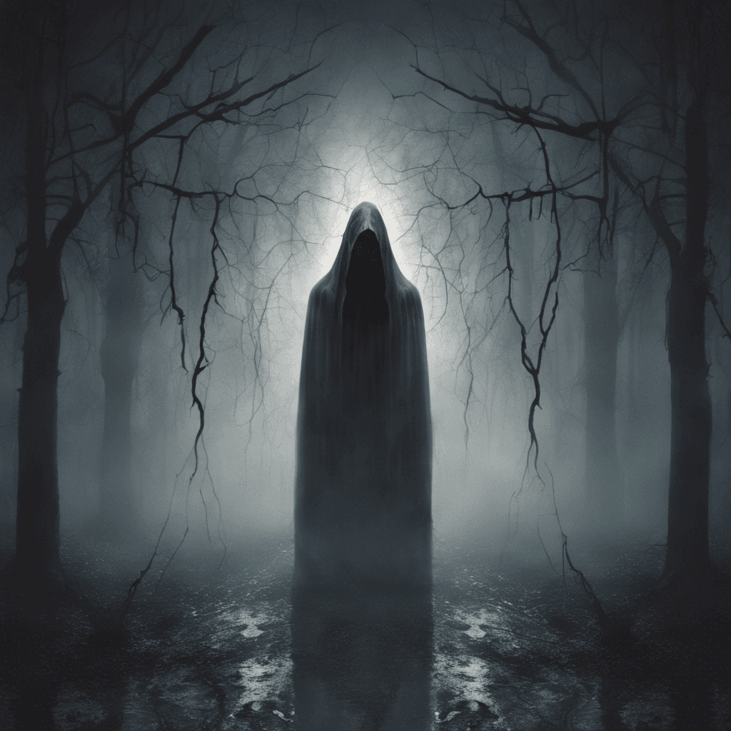 The Specter of Echoes is a spectral figure that seems to flicker in and out of existence, leaving behind an eerie trail of mist wherever it goes. Its features are twisted and blurred, like a distorted reflection in a broken mirror. It emits a bone-chilling wail that echoes through the night, freezing the blood of those who hear it.