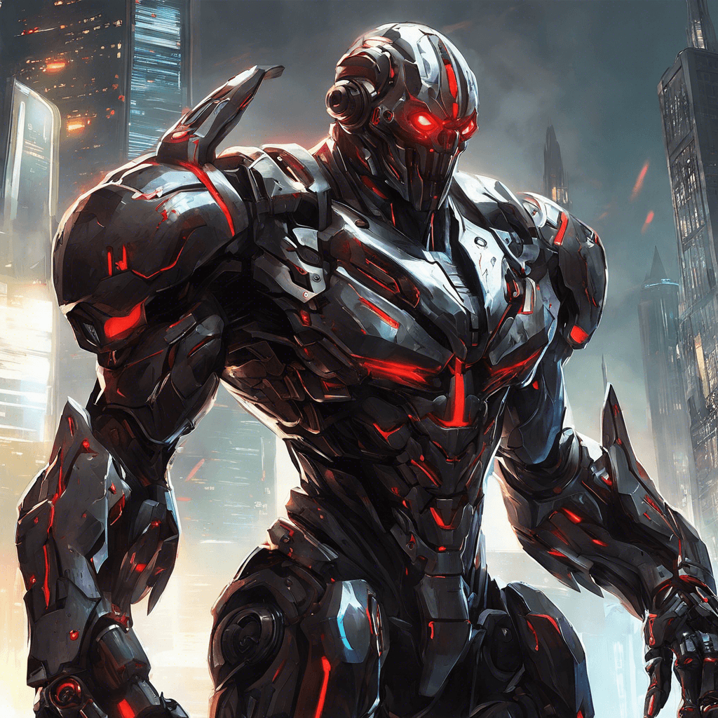 A towering figure clad in sleek cybernetic armor, the Cybernetic Enforcer moves with mechanical precision. Glowing red eyes pierce through the darkness, signaling danger to all who stand in its way. Enhanced strength and speed make it a formidable foe in close combat.