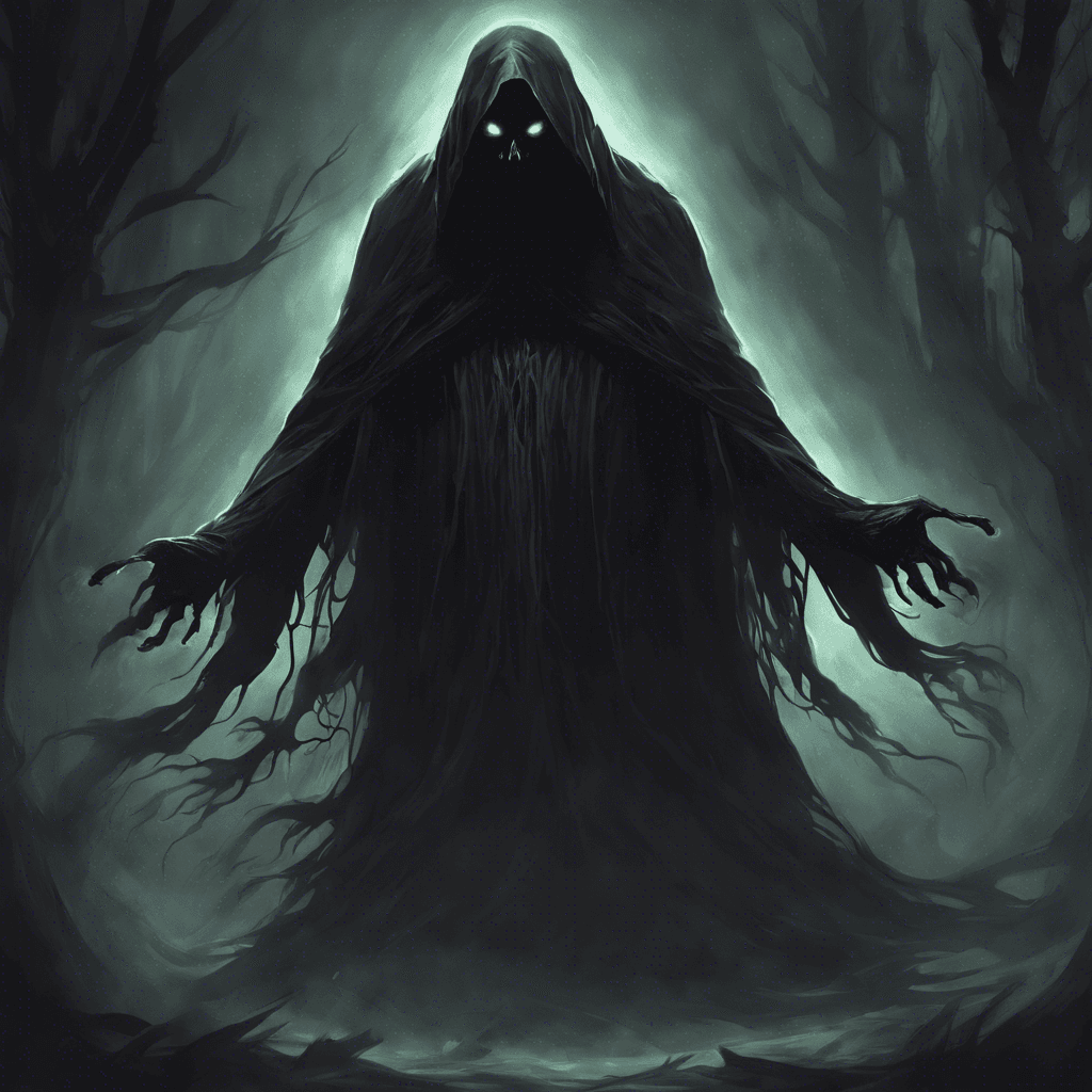 The Shadow Wraith is a terrifying entity, cloaked in darkness and possessing a chilling aura. Its eyes glow with an otherworldly light, and its touch drains the life force of those it comes into contact with. The mere presence of the Shadow Wraith instills fear in the hearts of those who encounter it.