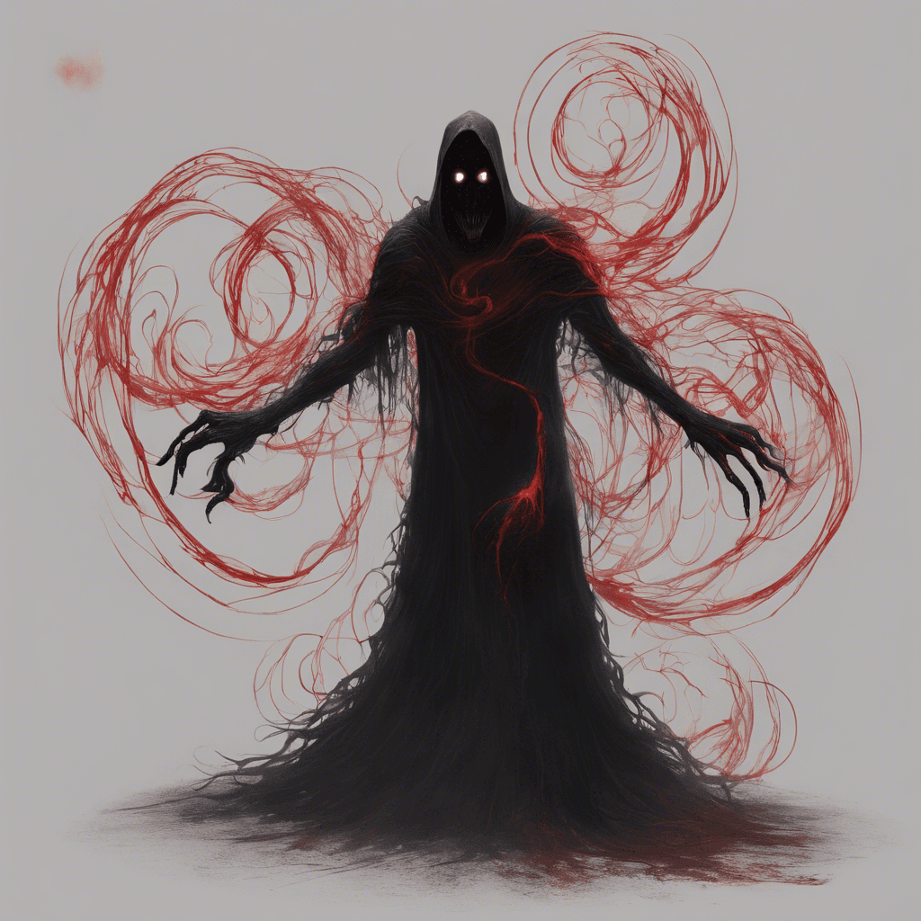 The Void Specter is a terrifying entity from the darkest corners of space. It appears as a swirling mass of shadows and ethereal energy, with piercing red eyes that seem to consume all light around it. Its mere presence fills the air with a bone-chilling cold, and its movements are unnaturally swift and unpredictable.