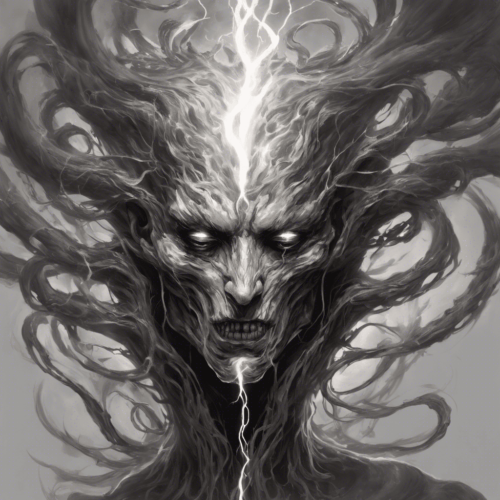 A sentient and malevolent whirlwind, its core flickers with lightning while swirling winds form a spectral visage of a face, rife with the souls of the damned it has consumed. Evanescent tendrils extend from its form, grasping for its next victim.