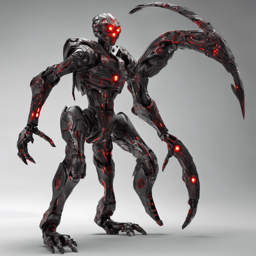 The Zentari Scout is a sleek, humanoid figure with metallic skin and glowing, red eyes. It has multiple jointed limbs and is equipped with advanced cloaking technology, appearing in and out of visibility. Sharp, retractable blades extend from its arms, and energy pulses along intricate circuit patterns etched on its body.