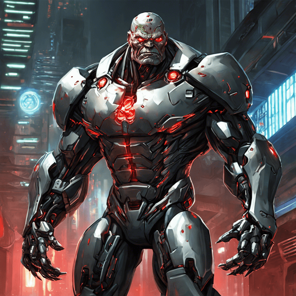 The Cybernetic Enforcer is a hulking humanoid figure with metallic limbs and glowing red optics for eyes. Its body is adorned with various cybernetic augmentations, giving it enhanced strength and speed. It moves with a mechanical precision, ready to eliminate any threats to the company it serves.