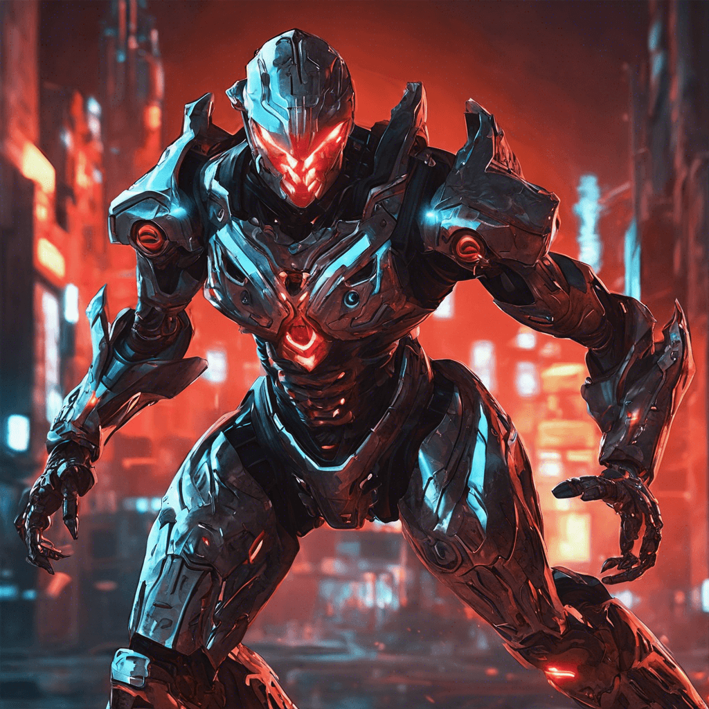 The Tech-Scrambler is a humanoid figure covered in a sleek, metallic armor with glowing circuit patterns running across its body. It wields a pair of electrified claws that crackle with energy, and its eyes emit a menacing red glow. This cybernetic assassin specializes in disrupting and corrupting enemy technology, making it a formidable foe in the digital battlefield of Terminal City.