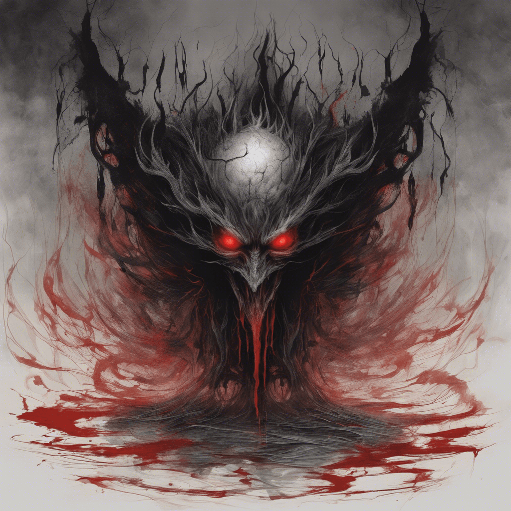 A sinister shadow with piercing red eyes that floats above the ground, its form shifting and whispering, as if comprised of smoke and the souls of the damned.