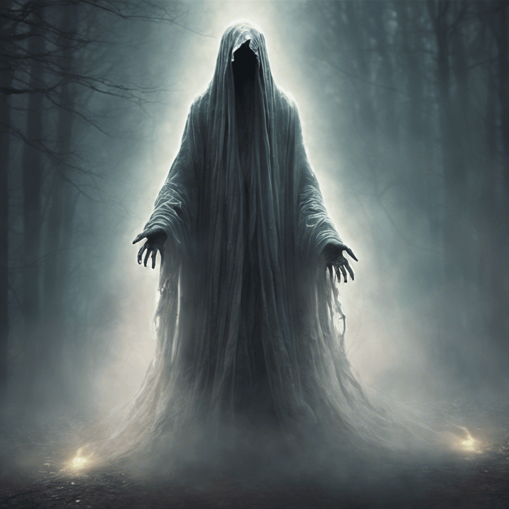 A terrifying apparition clad in tattered robes, its eyes glowing with an otherworldly light. The Spectral Wraith moves silently, leaving a trail of cold mist in its wake. Its ethereal form seems to flicker and fade, making it hard to pinpoint its exact location.