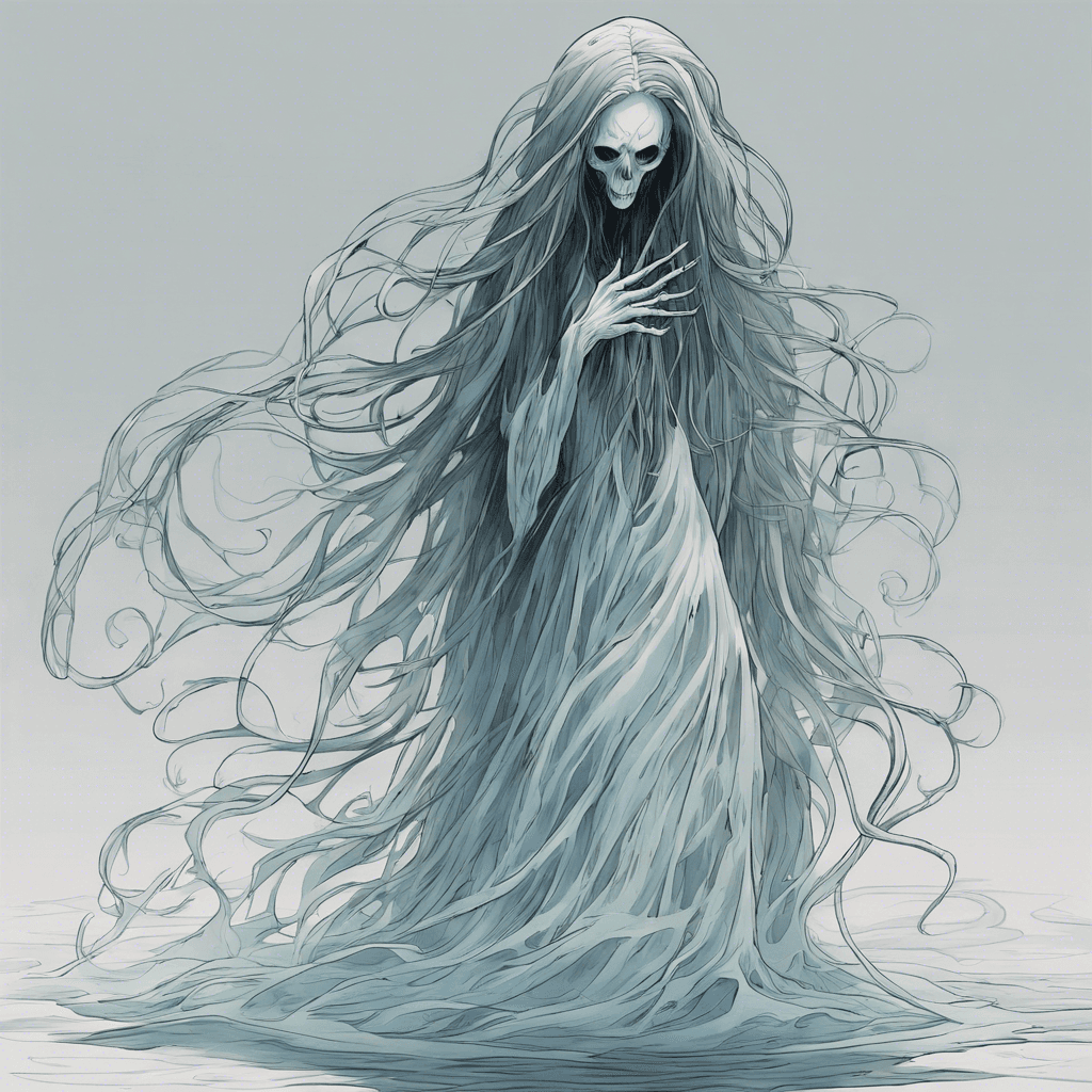 The Spectral Banshee is a floating, translucent figure with long, flowing hair that seems to move as if underwater. Its eyes glow with a haunting light, and its spectral touch chills to the bone. The air around it grows cold, and eerie whispers fill the surrounding area.