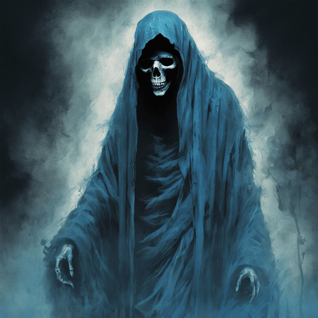 The Phantom Wailer is a ghostly figure draped in tattered robes, with its face obscured by darkness. It emits a mournful, chilling wail that seems to pierce through your very soul. Its eyes glow a haunting blue, filled with malice and despair.