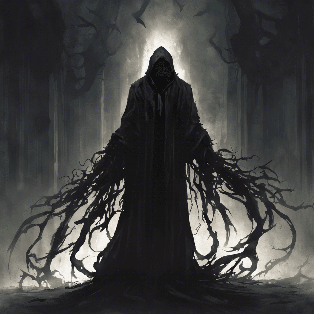 A shadowy figure, cloaked in tattered darkness, with twin daggers glinting with a venomous sheen in the dim light.