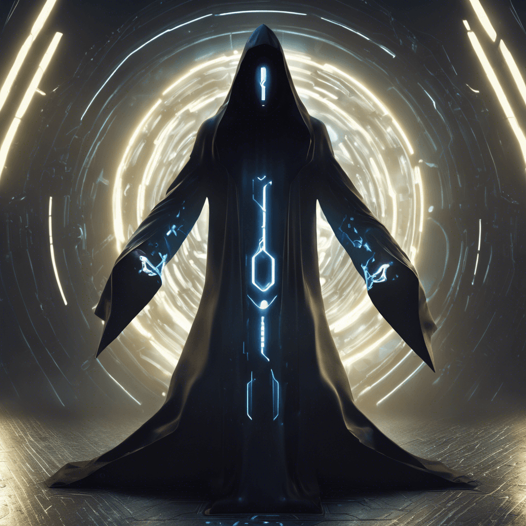 A sleek figure cloaked in darkness, the Nexus Shadow moves with the fluidity of code running through a mainframe. Its eyes glow with a malicious digital light, scanning its surroundings for any vulnerabilities to exploit.