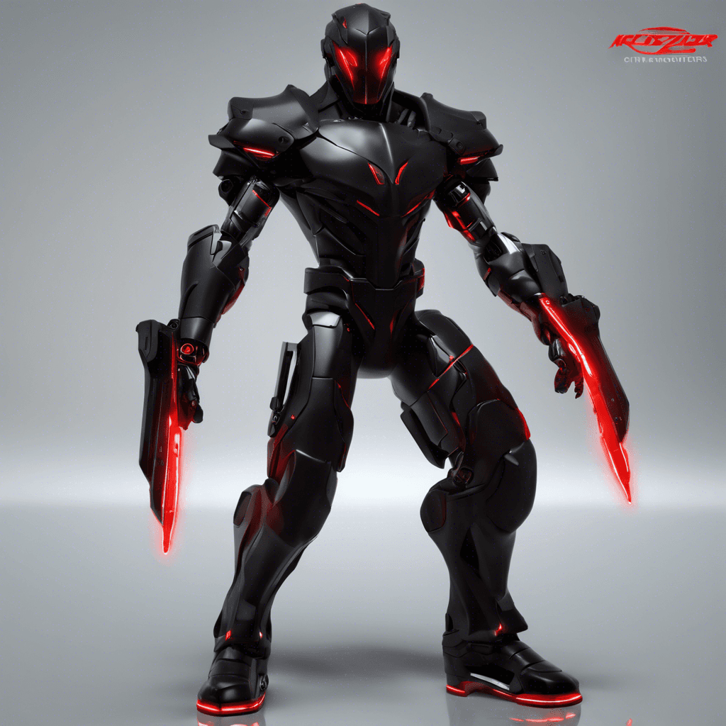 The Cyber Stalker is a sleek, shadowy figure clad in all-black cybernetic armor. Its glowing red visor scans its surroundings with precision, analyzing potential threats. Razor-sharp retractable blades extend from its wrists, ready to strike at a moment's notice.