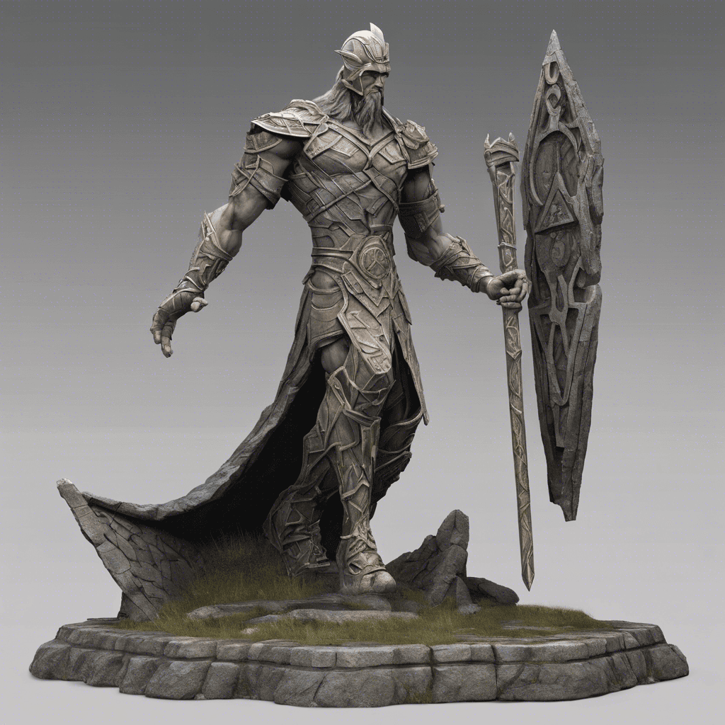 A towering construct of ancient stone and magical runes, this animated statue wields a massive, runic halberd. It moves with a ponderous, yet surprisingly swift menace.