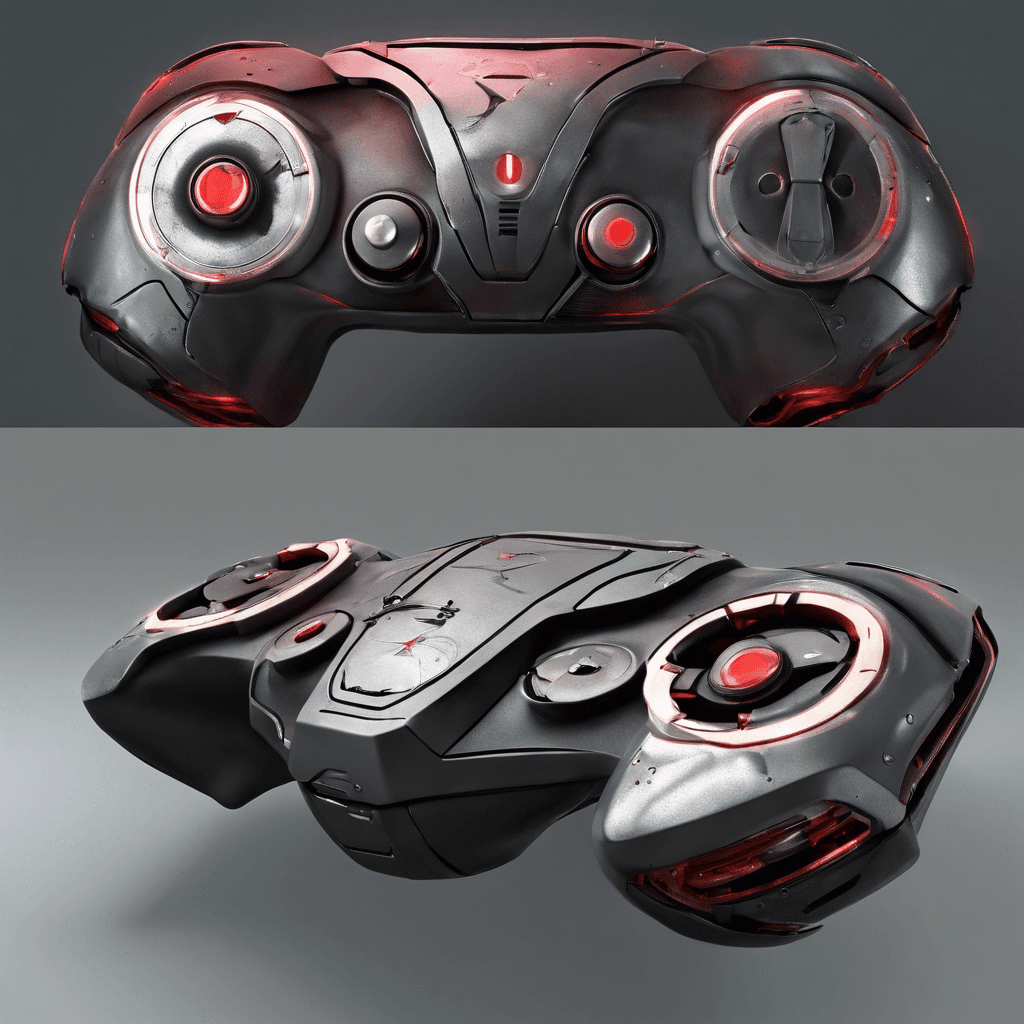 A sleek, hovering device, adorned with scuff marks and glowing red sensors. Deficient casing reveals a glimpse of sharpened metallic innards, a testament to multiple retrofit upgrades conducted in the underbelly of Neo-Eden.