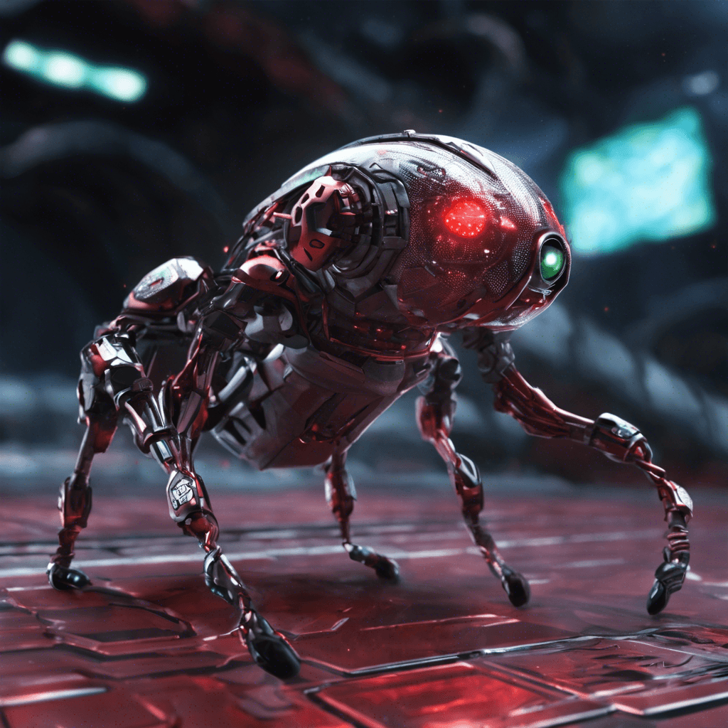 The Nanite Infester is a small, robotic creature covered in shimmering metallic scales. It moves with incredible speed and agility, emitting a faint humming sound as it scurries across the surfaces of the space station. Its glowing red eyes scan its surroundings, ready to attack any intruders.