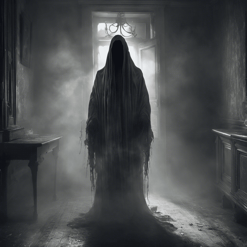 The Spectral Whisperer is a ghostly figure draped in tattered robes, its face obscured by shadows. It emits a chilling aura that sends shivers down your spine, and its whispers echo through the corridors of the mansion, beckoning you closer.