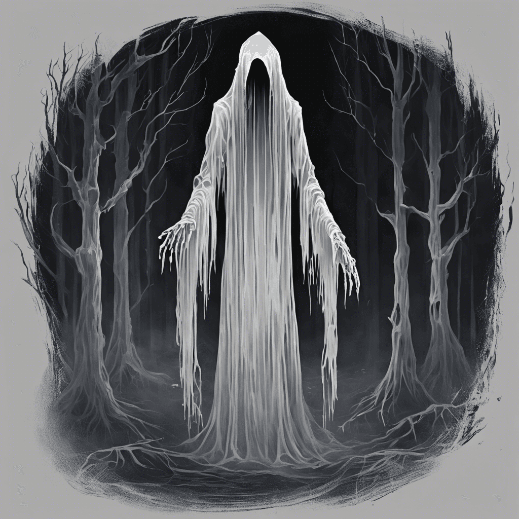 The Spectral Whisperer is a ghostly figure that appears as a shimmering mist with glowing eyes that pierce through the darkness. It emits an eerie, unsettling wail that sends shivers down your spine, and its presence fills the air with a chilling coldness.