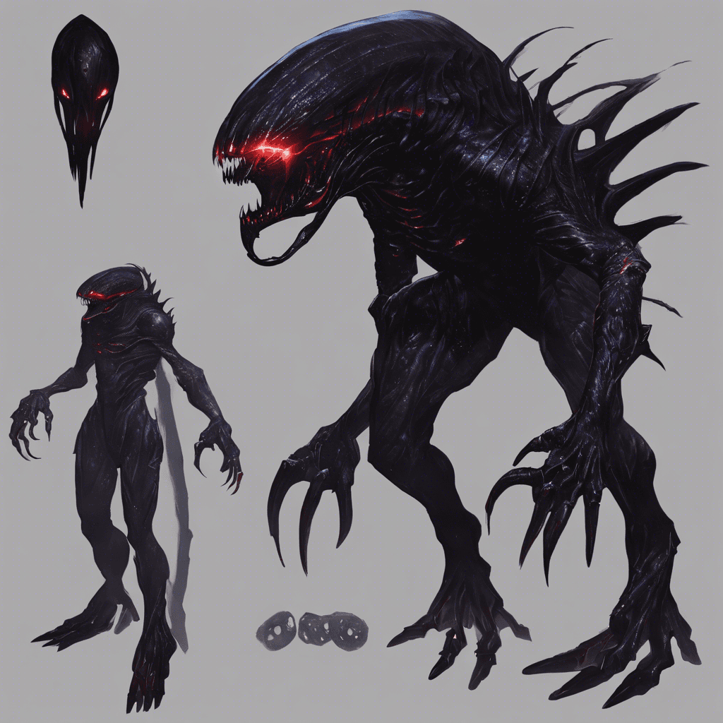 The Xenon Voidstalker is a menacing alien creature that lurks in the shadows of the far reaches of the galaxy. With shimmering black scales that blend seamlessly into the darkness of space, it possesses razor-sharp claws and glowing red eyes that pierce through the void.