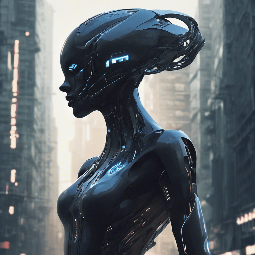 The Techno-Shade is a sleek, shadowy figure with glowing cybernetic implants that pulse with energy. Its form seems to flicker and glitch, making it difficult to pin down. It moves with incredible speed and agility, blending seamlessly with the urban environment.