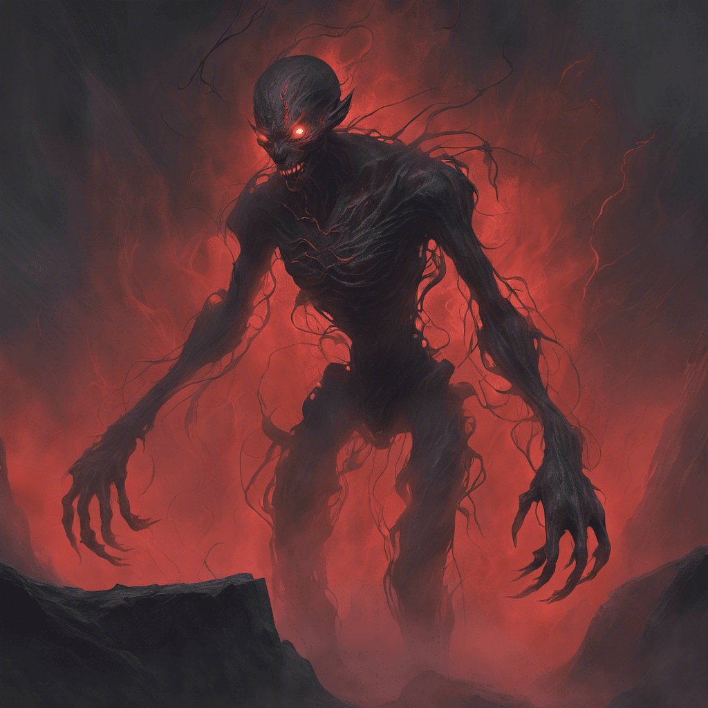 A swirling mass of dark mist that coalesces into a vaguely humanoid form with gleaming red eyes and ethereal, clawed hands. It exudes a malevolent aura, and wisps of poisonous vapor trail from its body as it moves.