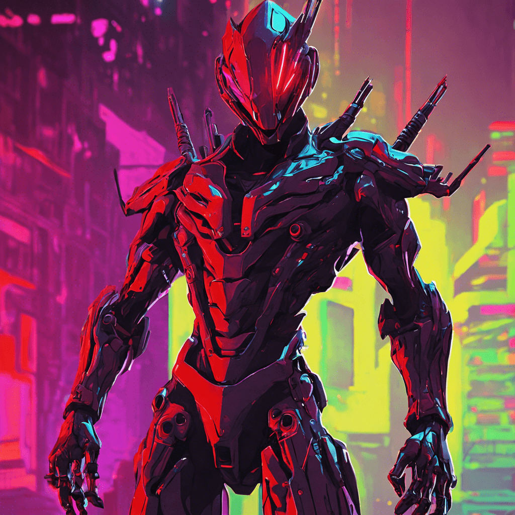 The Shadow Slicer is a sleek humanoid figure with cybernetic enhancements covering its entire body. Its eyes glow a menacing red as it moves with incredible speed and agility, almost blending into the shadows around it. Razor-sharp blades extend from its fingertips, ready to strike at a moment's notice.