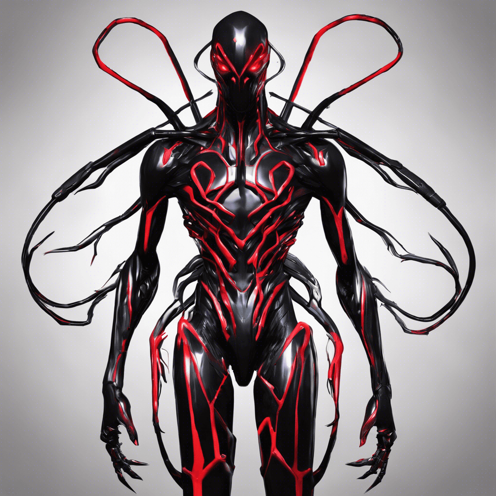 Echo Strider is a menacing figure, standing over seven feet tall with a slender, sinewy build. Its entire body is encased in a glossy black exoskeleton, sleek and seamless in design, with patterns of crimson lines running like veins throughout. Its face is devoid of features, save for a pair of radiant cybernetic eyes that glow with an eerie red hue. The Echo Strider moves with an unnatural, silent grace, almost blending into the environment until it strikes.