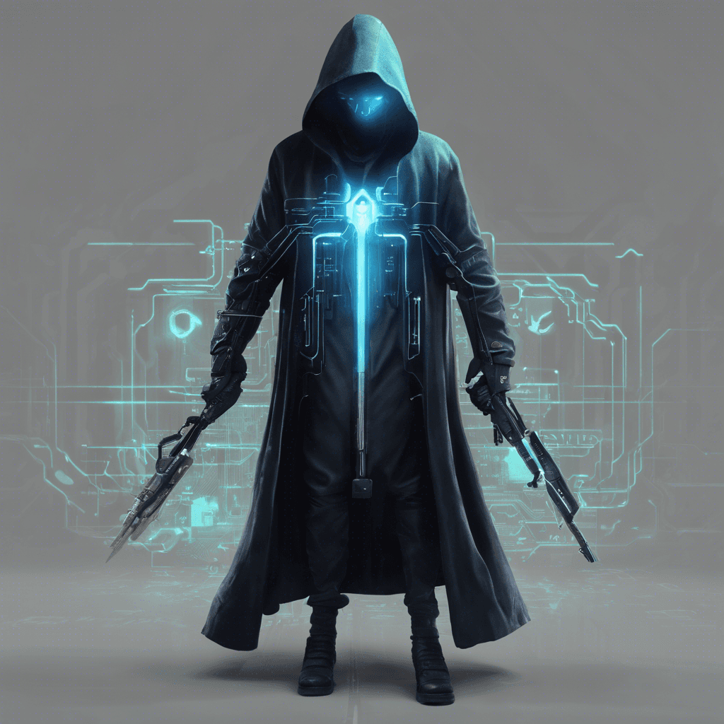 The Rogue Hacker is a figure cloaked in shadows, with glowing cybernetic implants that flicker ominously in the darkness. Wielding advanced hacking tools and cyber weapons, they are a formidable foe capable of disrupting technology and manipulating digital defenses with ease.