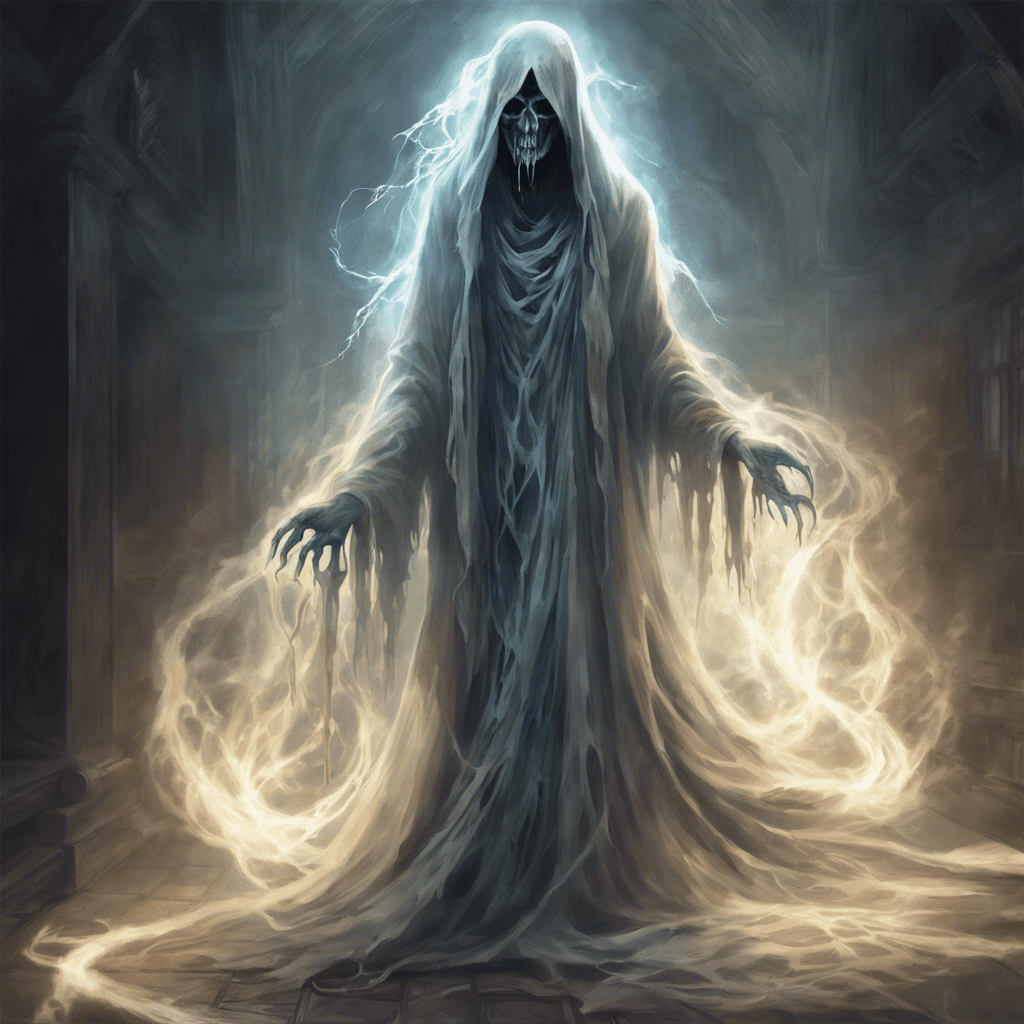 The Phantom Banshee is a spectral entity clad in tattered, ethereal robes that flow around it like a chilling mist. Its eyes glimmer with an otherworldly light, and its wailing cries pierce through the silence of the mansion, sending shivers down your spine.