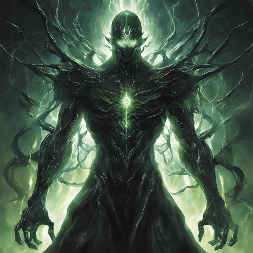 The Quantum Scourge appears as an ominous figure clad in dark, shimmering energy, with tendrils of quantum distortion trailing behind it. Its body seems to phase in and out of existence, making it a formidable foe to face in combat. Its eyes glow with an otherworldly light, filled with malice and cunning.