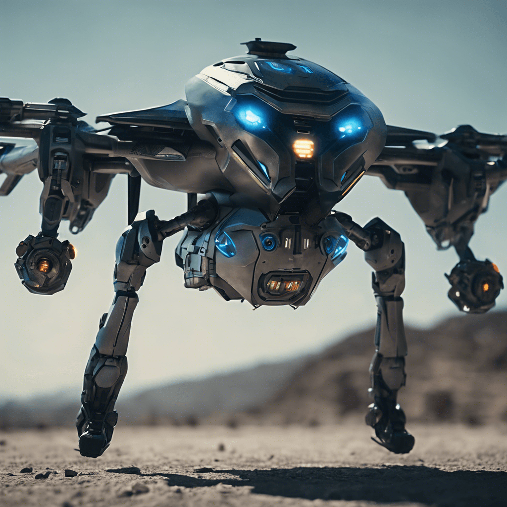 The Quantum Drone is a sleek, metallic robotic enemy equipped with advanced weaponry and shielding technology. It hovers effortlessly in the air, emitting a faint blue glow from its energy core. Its sensors detect any movement with pinpoint accuracy, making it a formidable adversary in combat.