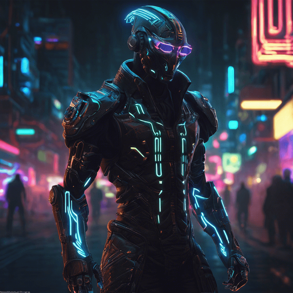 The Cybernetic Stalker is a humanoid figure clad in sleek black armor, adorned with glowing neon circuit patterns. Its eyes flicker with a cold, calculating gaze as it moves silently through the shadows of the neon-lit streets. Its cybernetic enhancements grant it enhanced speed and precision, making it a formidable foe in combat.