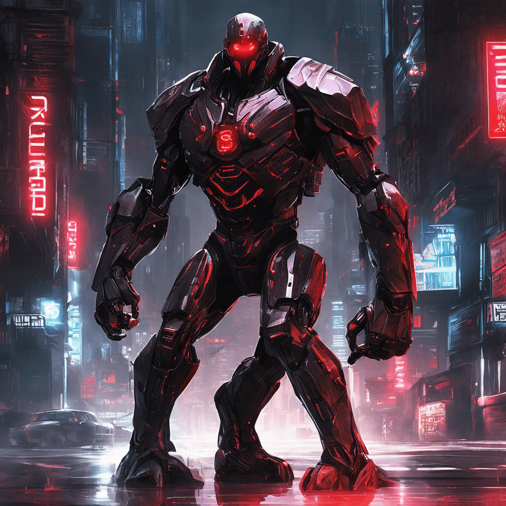 The Cybernetic Saboteur is a stealthy humanoid figure clad in sleek, advanced cybernetic armor. Their eyes glow with a menacing red light as they move silently through the neon-lit city streets, leaving destruction and chaos in their wake. Their cybernetic enhancements allow them to hack into electronic systems with ease, making them a formidable foe for any who cross their path.