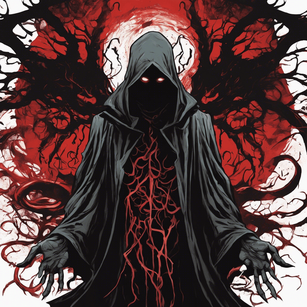 The Shadowmancer is a dark and mysterious figure, cloaked in black shadows that seem to shift and twist unnaturally. Their eyes glow with an eerie red light, and tendrils of darkness extend from their fingertips, ready to ensnare and drain the life force of their enemies.