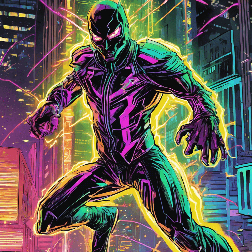 Neon Blitz is a sleek and agile enemy clad in a suit that shimmers with neon lights, making them blend effortlessly into the cityscape. Their eyes glow with a dangerous intensity as they move with lightning speed, leaving trails of neon streaks behind them.