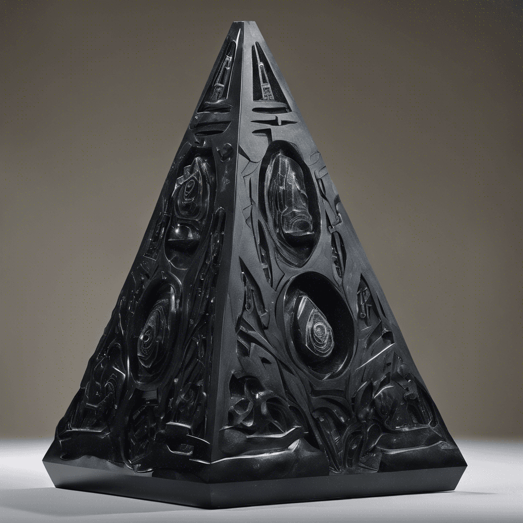 A towering figure sculpted of the same obsidian stone as the obelisks. Its body is angular and carved with intricate runes that glow with a foreboding light. Two sharp crystal protrusions act as arms, and its movements are eerily smooth, as if sliding through the air. Its eyes are two deep voids filled with a swirling galaxy of stars.