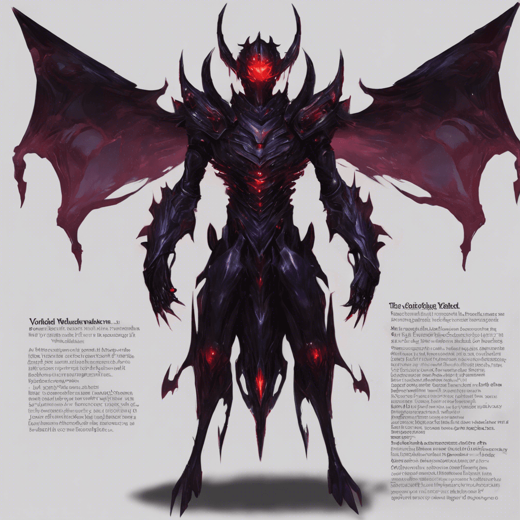 The Voidwalker is a towering being clad in shimmering dark armor, its form constantly shifting and warping as if not entirely anchored in reality. Its glowing red eyes pierce through the darkness, exuding a sense of malevolence that sends shivers down your spine.