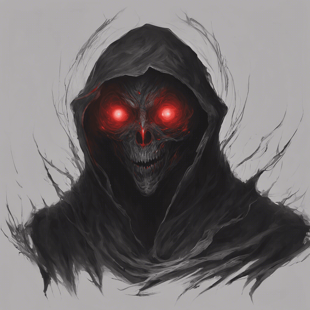 The Specter of the Void is a shadowy figure with glowing red eyes that seem to pierce through the darkness. Its form constantly shifts and contorts, never staying in one shape for long. Whispers of lost souls emanate from its presence, sending chills down the spine of anyone who gazes upon it.