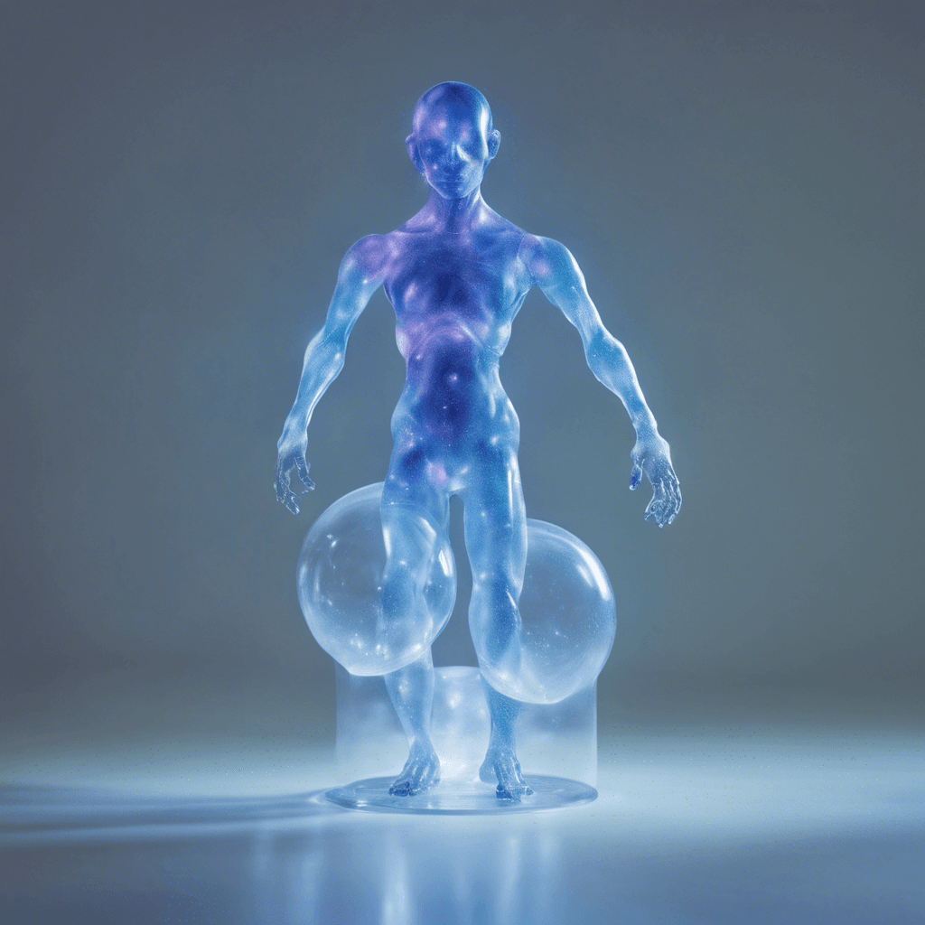 A humanoid figure composed of a viscous, translucent gel. It's constantly shifting and pulsating, as if it's not entirely stable or of this dimension. Glowing nuclei-like orbs drift within its body, and sparks of bio-luminescent light flicker across its surface.