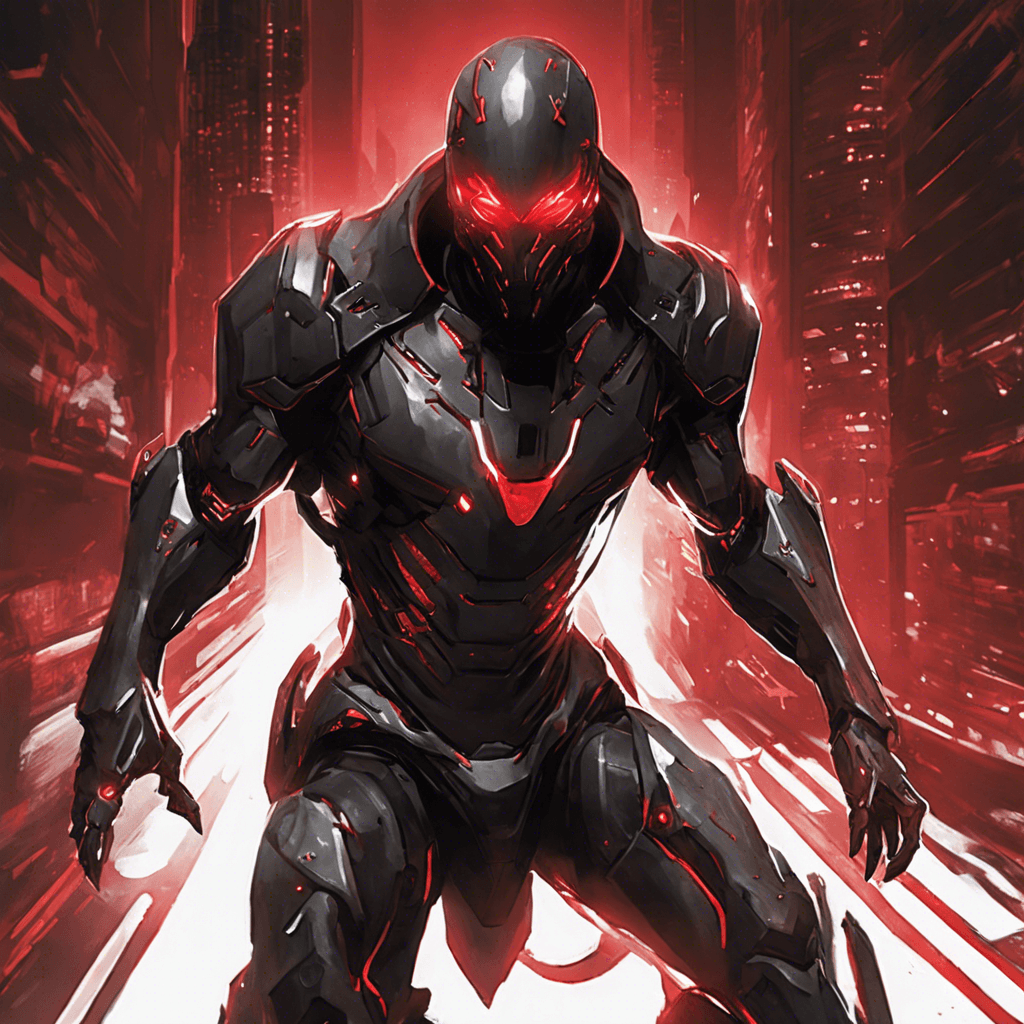 The TechAssassin is a sleek, cybernetically-enhanced being clad in dark, stealthy armor that seamlessly blends into the shadows of NeoCity. Glowing red optics pierce through the darkness, scanning for its next target. Its cybernetic enhancements grant it unparalleled speed and precision in combat, making it a deadly foe to encounter.