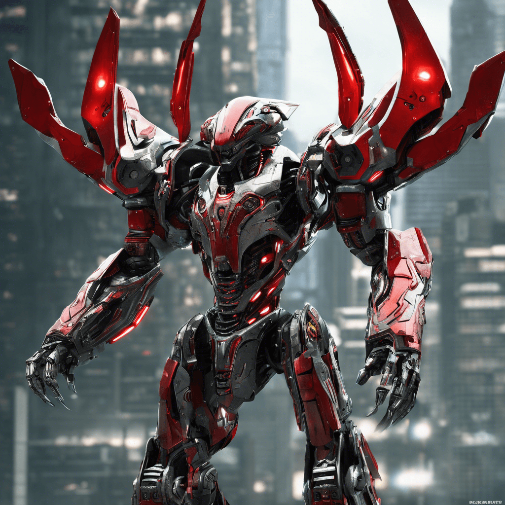 The Cybernetic Guardian stands tall, adorned with sleek metallic armor plated with intricate circuitry. Its eyes glow a menacing red, scanning its surroundings with precision. Its limbs end in sharp, retractable blades, ready to strike at a moment's notice. This formidable enemy is a creation of advanced technology, designed to protect the data stronghold at all costs.