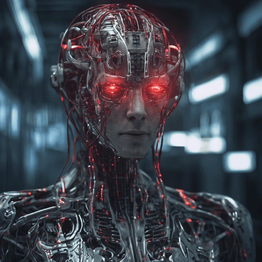 The Neural Intruder is a cybernetic being with a humanoid form, embedded with intricate circuitry and glowing red eyes. It moves with unnatural precision, as if calculating its every move. Its presence sends shivers down your spine as you feel a sense of invasion in your mind.