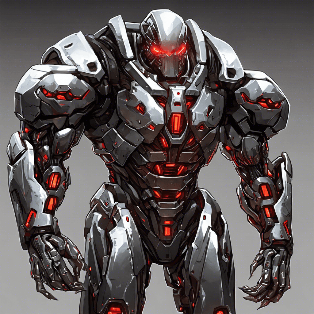 The Cybernetic Enforcer is a towering humanoid figure clad in gleaming chrome armor, their glowing red eyes scanning the environment for intruders. Their cybernetic enhancements make them faster and stronger than a regular human, and their ruthless efficiency in combat has made them a feared enforcer for the mega corporations.