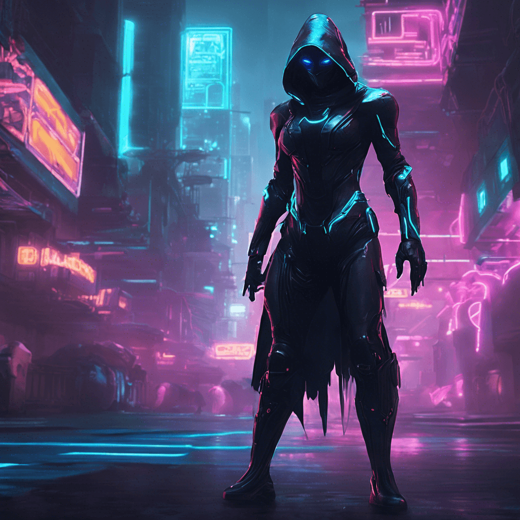 The Neon Shadow Assassin is a sleek and deadly enemy, cloaked in a dark, shimmering nanofiber suit that reflects the neon lights of the city. Enhanced cybernetic implants make them incredibly agile and skilled in close combat.