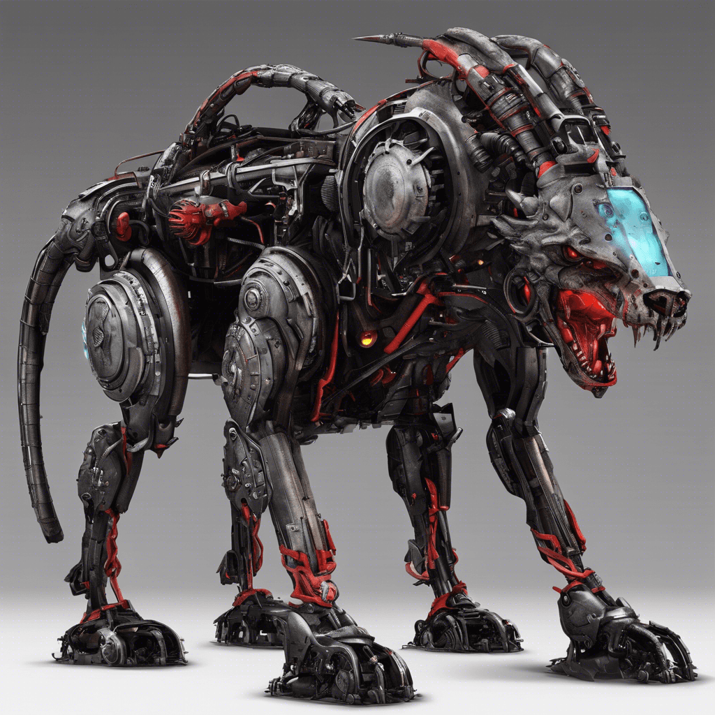 A monstrous mechanical beast, the Cyber-Hound has piercing red optical sensors for eyes and a chassis made of blackened steel and hissing hydraulics. It moves with unnatural speed and agility, its metal jaws capable of rending steel.