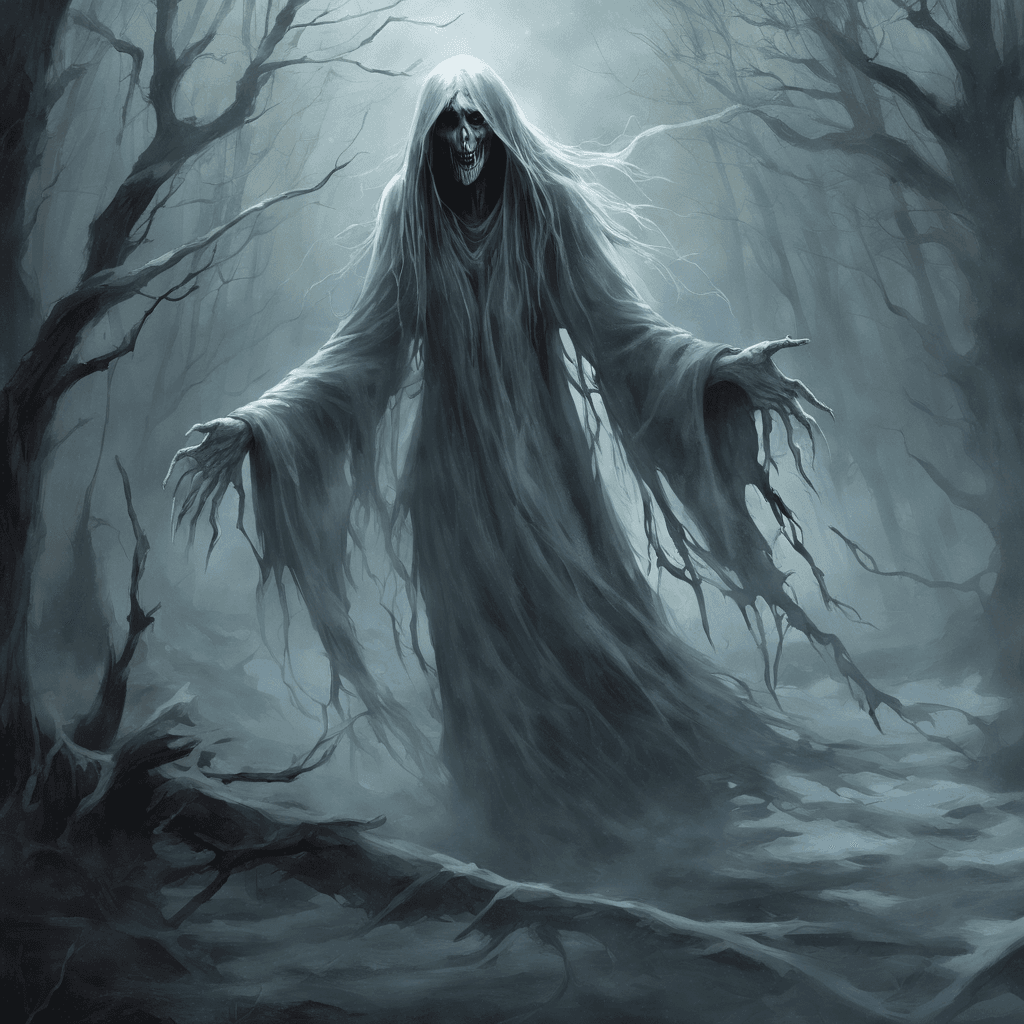 The Spectral Banshee is a ghostly figure with flowing tattered robes and a mournful wail that chills you to the bone. Its presence fills the air with an icy coldness, and its hollow eyes seem to pierce through your soul, instilling fear and despair.