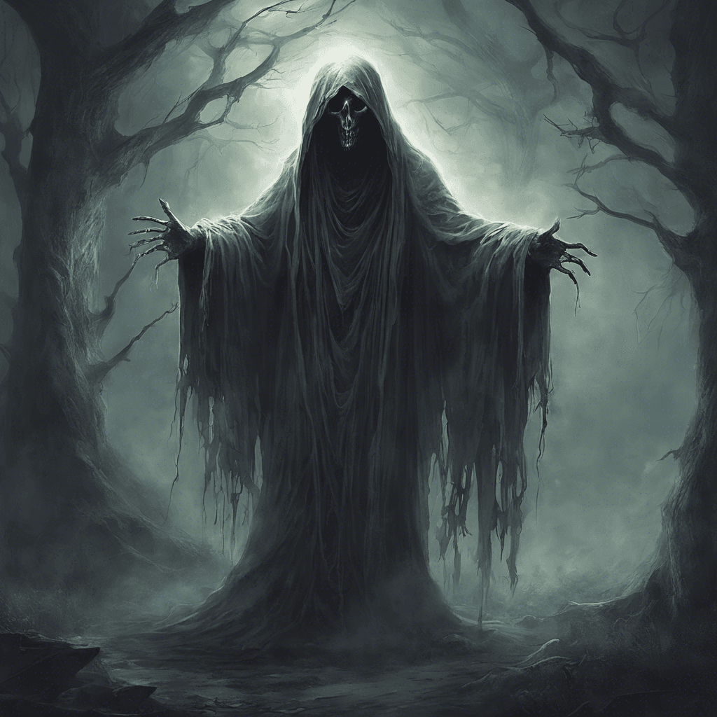 The Spectral Wraith is a ghostly figure clad in tattered robes, with hollow eyes that seem to peer into the very souls of those who gaze upon it. It emits an eerie, otherworldly moan that chills the bones of all who hear it.