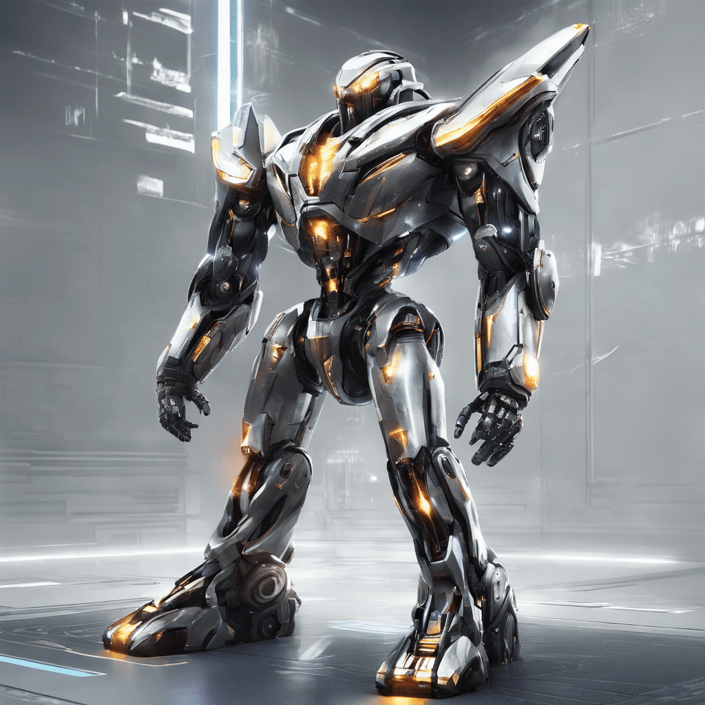 The Quantum Sentinel is a towering robotic guardian, covered in sleek metallic armor with glowing energy cores pulsating along its joints. Its eyes emit a piercing beam of light, scanning its surroundings with unmatched precision. With each step, it leaves behind faint traces of quantum energy that distort the space around it.