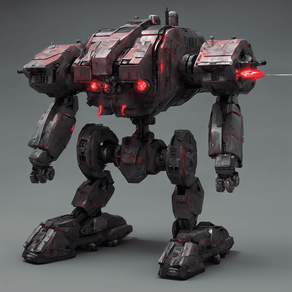 A mechanized sentinel with sleek, dark plating and red optical sensors. It moves with lethal precision, its servos humming quietly. Equipped with an arsenal of adaptive camouflage and armed with micro-filament blades that can slice through metal and flesh with ease.