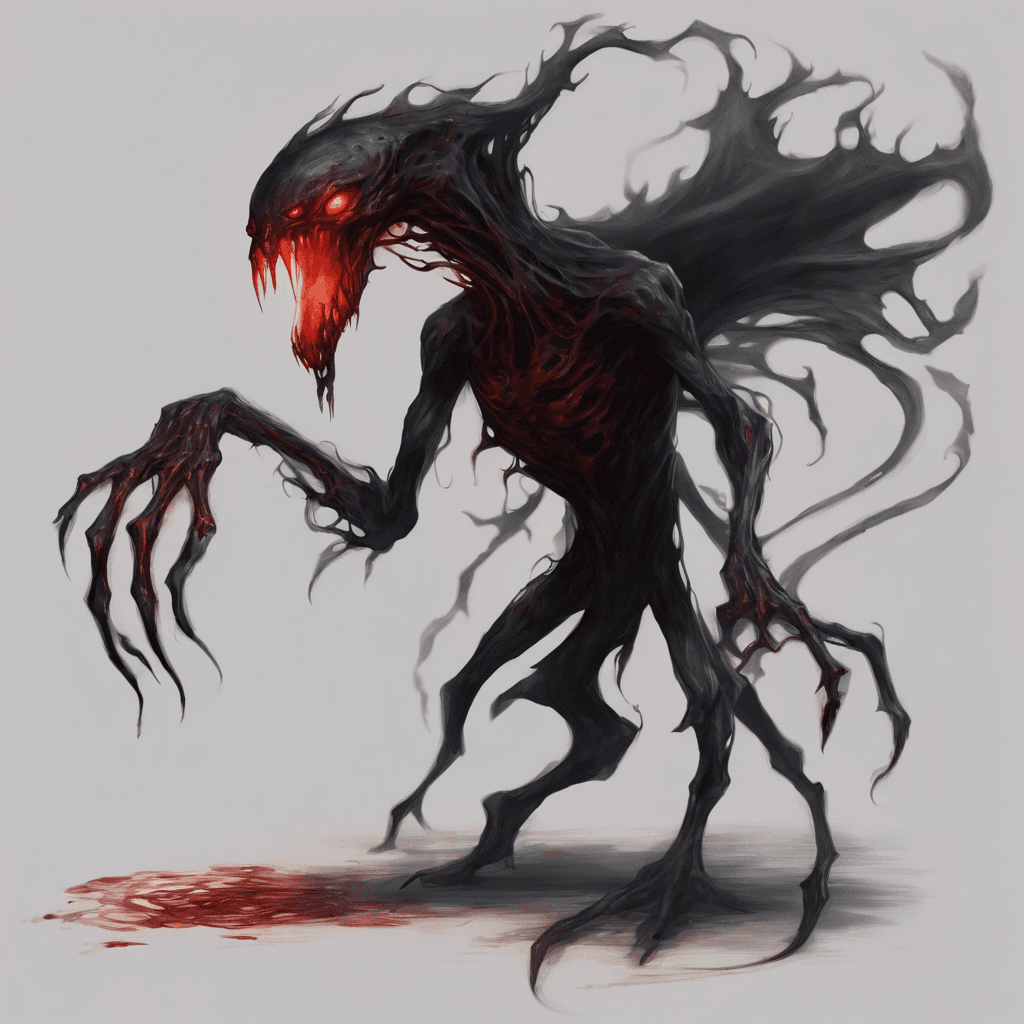 A shadowy apparition, its form slender and undulating like smoke. It has piercing red eyes that burn in the dim light of the Arcaneum. Its claws are long, ethereal, and appear sharp enough to slice through the fabric of reality itself.