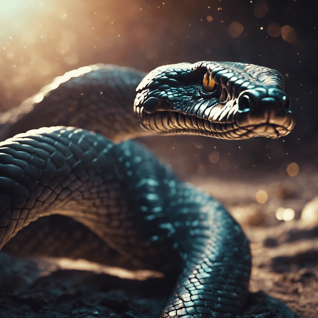 The Cosmic Serpent is a colossal snake-like creature with shimmering scales that reflect the stars. Its menacing eyes glow with an otherworldly power, and its body crackles with cosmic energy, capable of bending space and time around it.